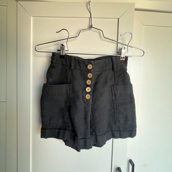 Bershka Pants - Bershka Black High Waist Shorts